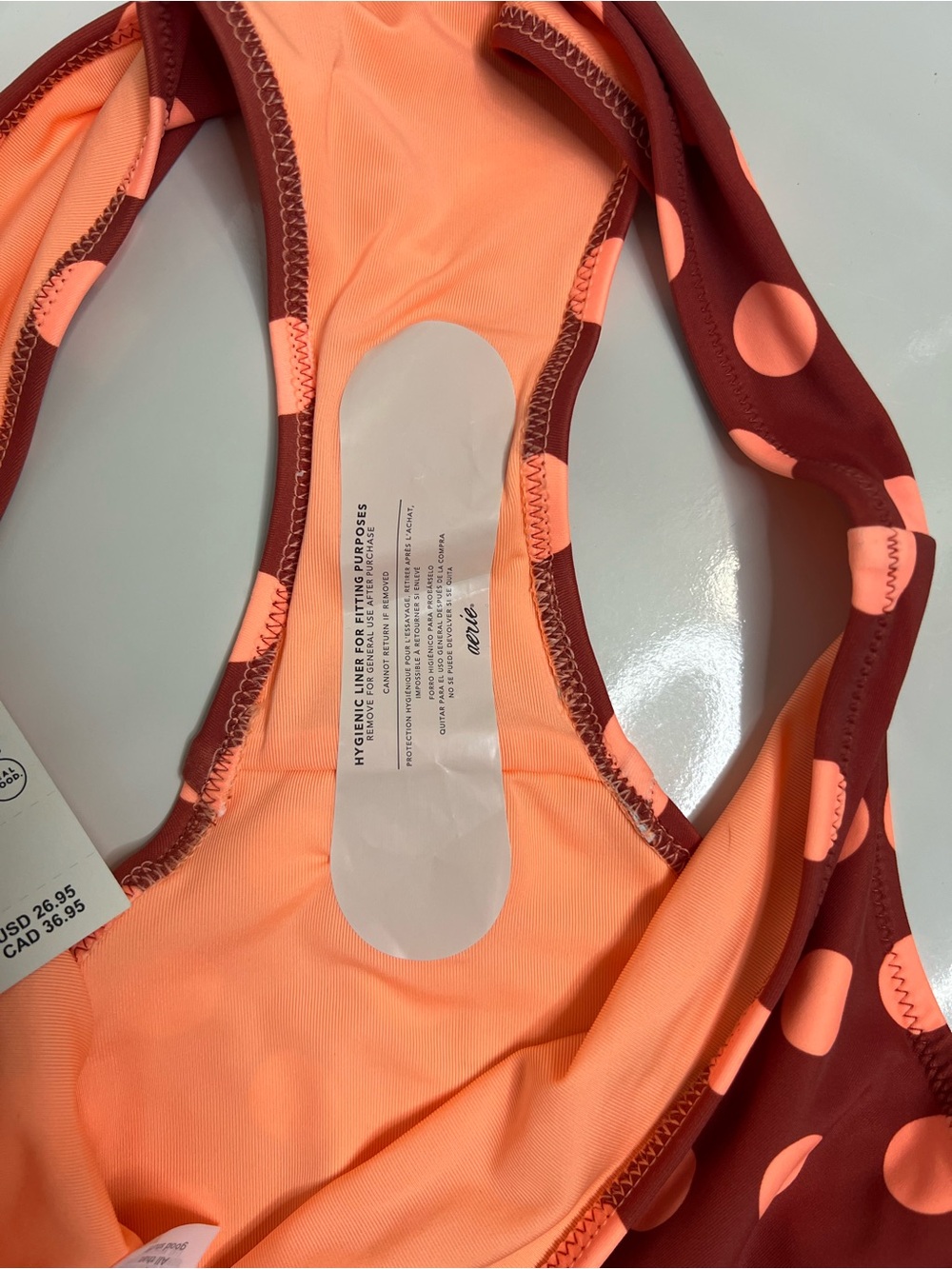 Aerie Mid Rise Cheeky Bikini Bottom - Rust Polka Dot | S - NWT - Picture 9 of 11